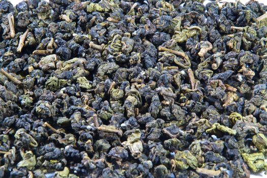 Chinese tea leaves drying. Species Black Dragon or called Oolong.