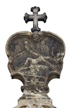 Baroque relief Stations of the Cross - Crucifixion - Jesus is nailed to the cross