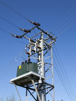 Image of the pylons - power transformer