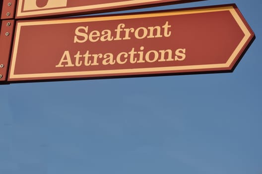 Seafront Attractions sign