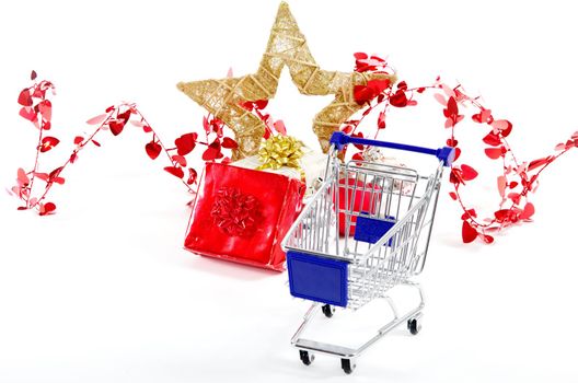 Christmas xmas shopping isolated on white background