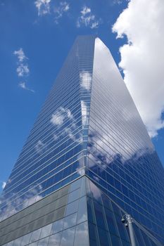 business crystal skyscrapers in Madrid city Spain