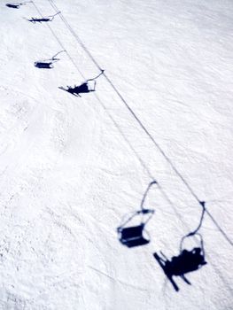 ski lift outside  winternature and sport background