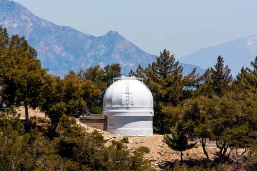 LOS ANGELES COUNTY, CA/USA - May 29, 2010. Mount Wilson Observatory is 5,715-foot (1,742 m) peak in the San Gabriel Mountains, northeast of Los Angeles. The Observatory site holds historically important telescopes dating to 1917. May 29, 2010