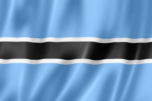 Botswana flag, three dimensional render, satin texture