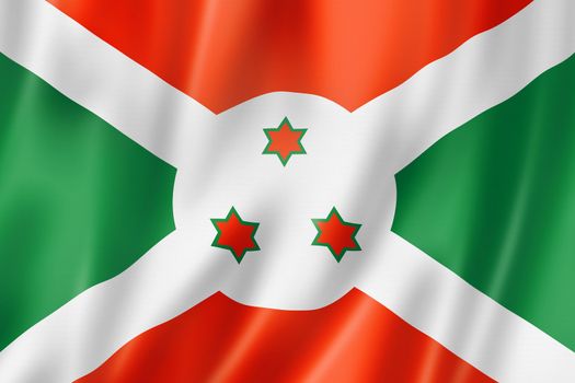 Burundi flag, three dimensional render, satin texture