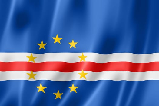 Cape Verde flag, three dimensional render, satin texture