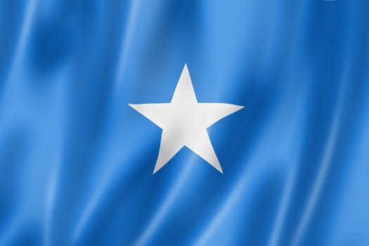 Somalia flag, three dimensional render, satin texture