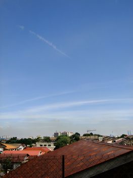 blue sky on the rooftop