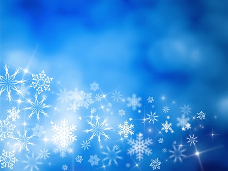 christmas background for your designs in blue with stars and snowflakes
