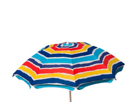 colorful beach umbrella isolated on white background