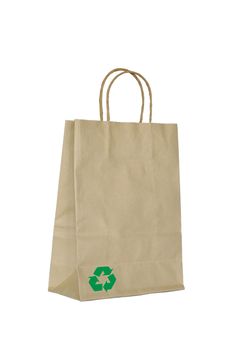 Bag made from brown recycled paper.