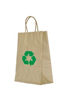 Bag made from brown recycled paper.