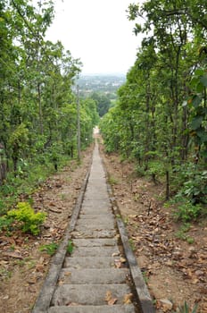 Stair of Phra That Mae yen Temple, Mae Hong Son.