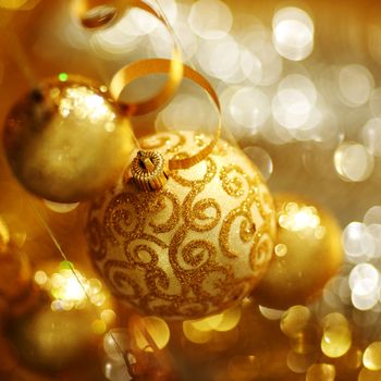 golden christmas card