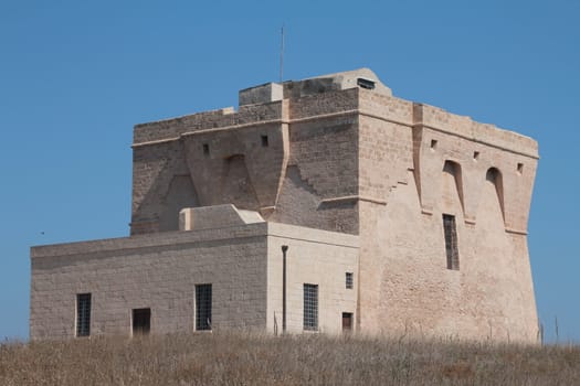 Coastal watchtower on the Adriatic coast, Italy
