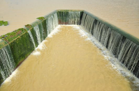 Spill way of water reservoir, Thailand.