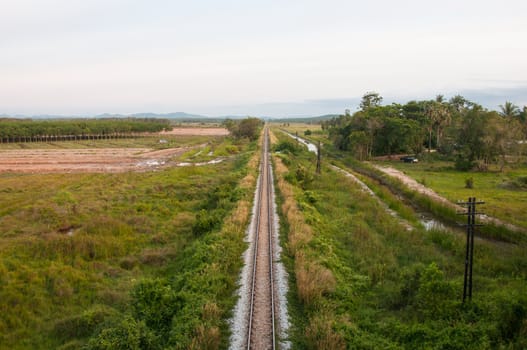 Railroad track in yala, thailand