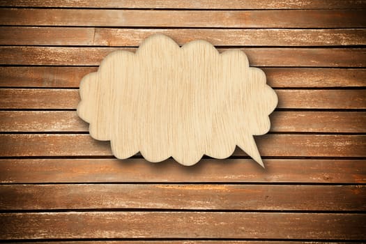 Retro speech bubbles from wood on wood background