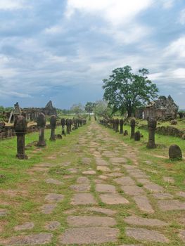 Vat Phou ceremonial stone road