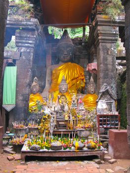Old Buddha in Vat Phou, Laos