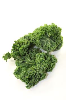 fresh green kale on a white background