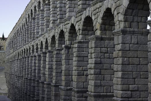 The roman Acueduct is the most emblematic of all the architectural structures in Segovia, Spain