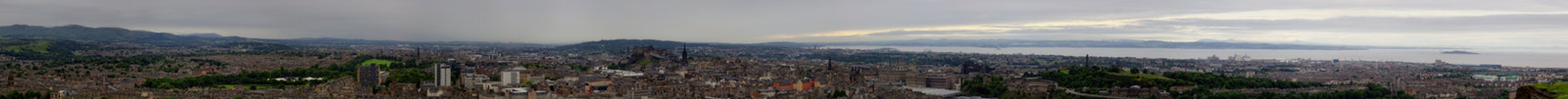 panoramic view on Edinburgh skyline from Arthur's Seat, Scotland