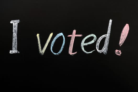 I voted - words written on a blackboard