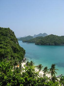 Viewpoint from 50 meters high of Ko Wua Talab in Mu Ko Ang Thong Marine National Park, Samui Island,Surathani, Thailand