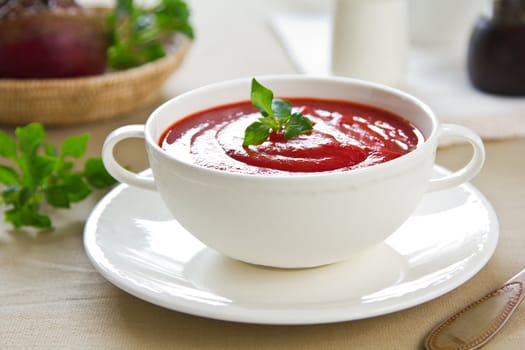 Beetroot with carrot and tomato soup