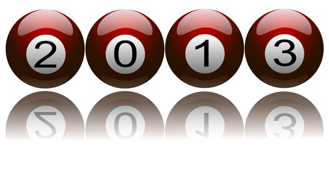 Illustration of New Year 2013 with digits on pool balls