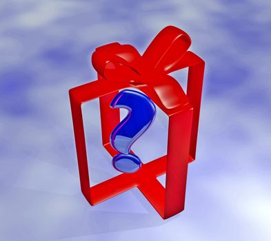 A 3D render of a gift ribbon shaped as if wrapped around a gift box