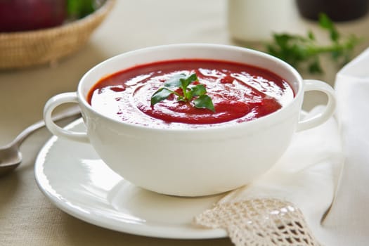 Beetroot with carrot and tomato soup