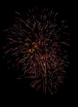 beautiful fireworks against the dark sky, fireworks