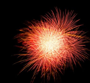 beautiful fireworks against the dark sky, fireworks