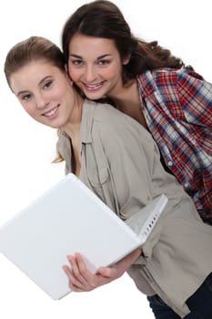 Young women with a laptop