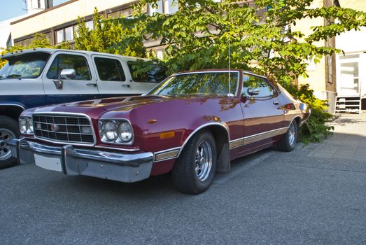 Each Wednesday during the summer months there is show of American vintage cars in the center of Halden city.