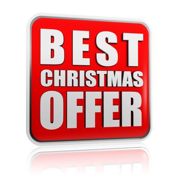 best christmas offer 3d red banner with white text, business concept