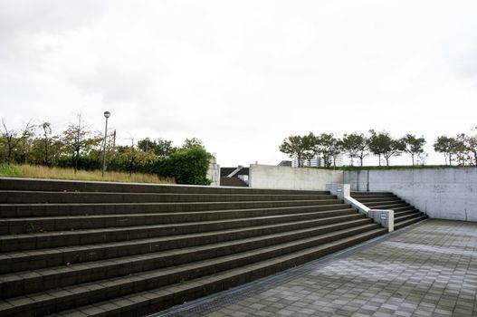 Concrete Plaza at Sayamaike Historical Museum, Osaka, Japan