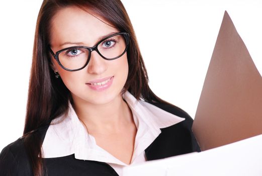 Pretty businesswoman with documents