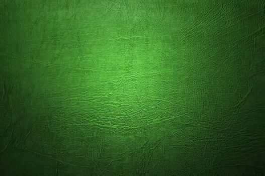 Natural qualitative green leather texture. Close up.
