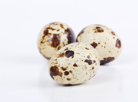 Quail eggs isolated on white  background