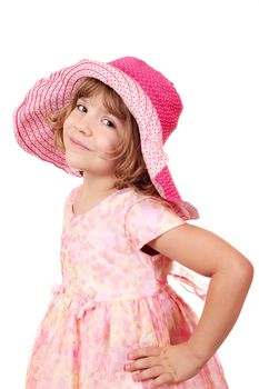 beautiful little girl with big hat