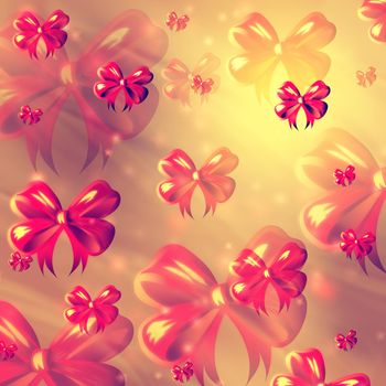 abstract background with pink ribbons, christmas card