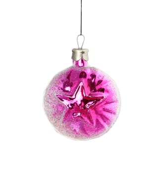 Vintage Christmas ornaments isolated on white background