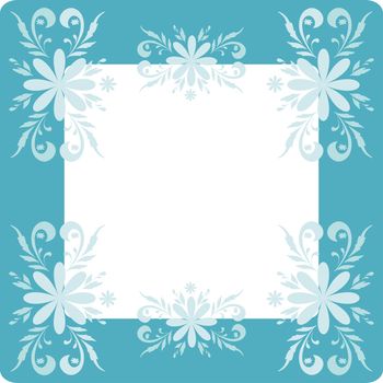 Abstract floral background with flowers silhouettes and frame