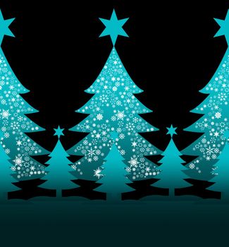 Blue christmas tree illustration