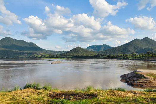 View of Khong river. Chiang Khan, Loei, Thailand