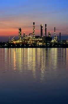 Sunrise scene of Oil refinery, Bangkok, Thailand